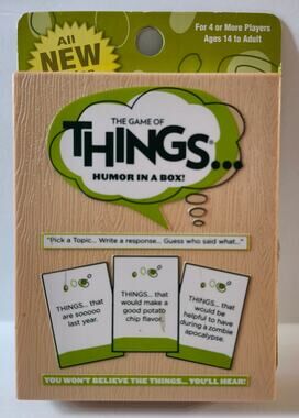 The Game of THINGS Expansion Deck 1 New Sealed PlayMonster Party Game Cards